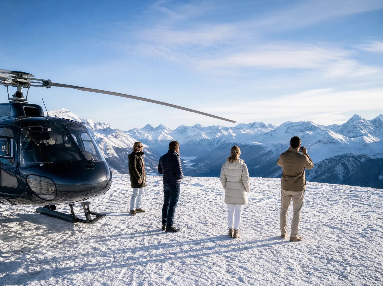 Avventura e sport · Inverno 2026/27 — Helicopter on a snow plateau, St. Moritz