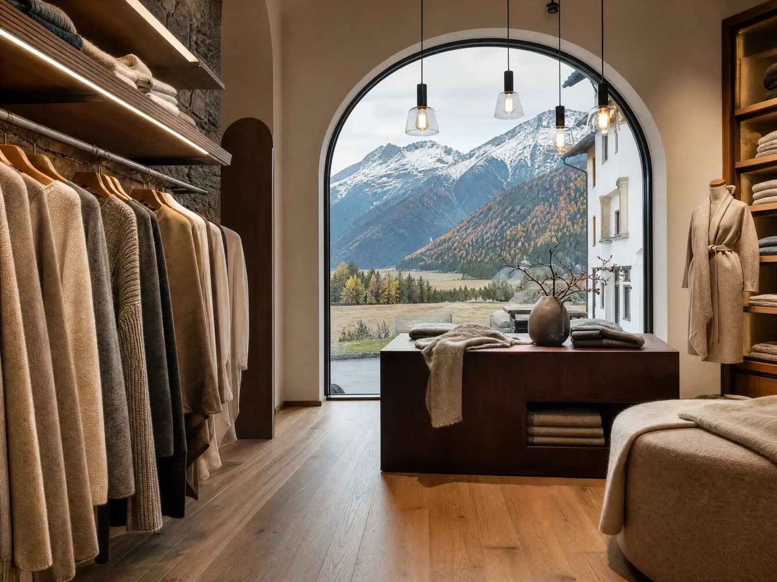 Shopping · Estate 2026 — Sunny shopping promenade, St. Moritz